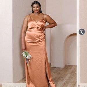 Reverly Rory Satin Dress in Copper